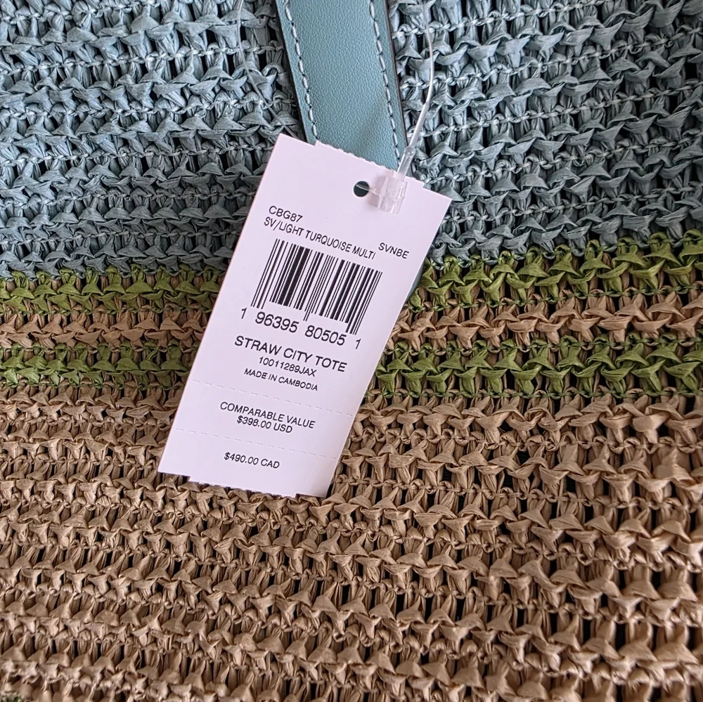 Coach Straw City Tote- New With Tags - Picture 3 of 6